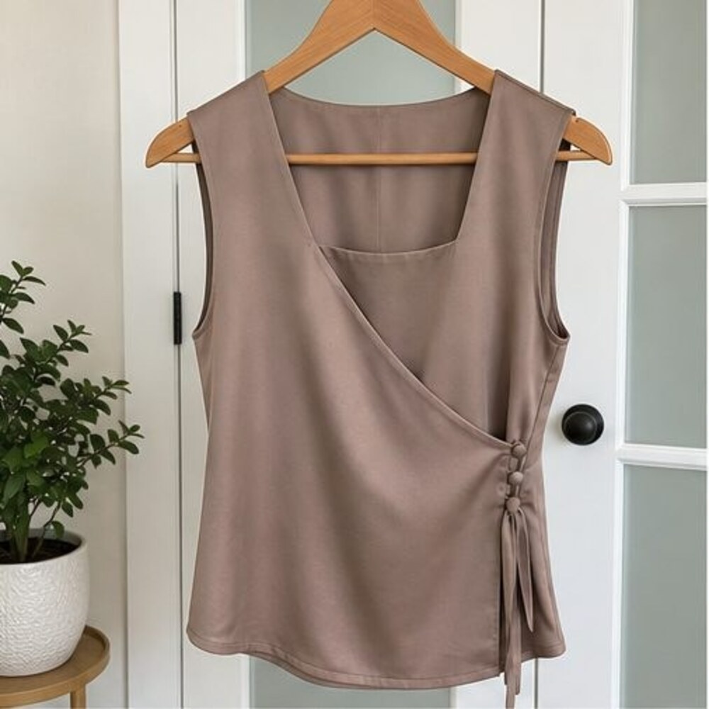Taupe Wrap Blouse